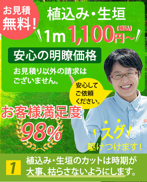 植込み 生垣の剪定の庭クイック 東京 神奈川 埼玉 千葉 造園の庭クイック